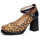 Gicoiz T Strap Mary Jane Ladies Block Heel Platform Pumps Round Toe Wedding Buckle Party Shoes Chunky High Heeled Black Size 6-40