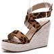 Women Wedge High Heel Sandals with Platform Fashion 0798 Leopard-Print Size 9.5 UK/46
