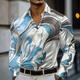 Per uomo Geometrico Marmo Arte astratta Camicia in raso Camicia elegante Manica Lunga Moda Casual Vacanza Ferie Estate Primavera Autunno Collo ripiegato Camicie con Colletto Stampa 3D Camicie con