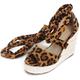 Women Wedge High Heel Sandals with Platform Fashion 0792 Leopard Size 9.5 UK/46