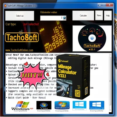 TachoSoft autofix Mileage Calculator 23.1 With License mileage correction software Car tools EEPROM ECM English for Peugeot+Jeep