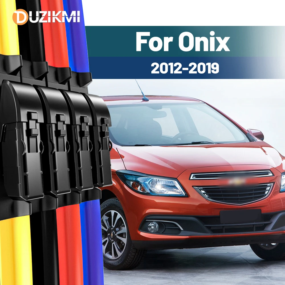 Für Chevrolet Onix 2012–2019 2013 2014 2015 2016 2017 2018 2 Stück Frontscheibe Scheibenwischerblätter Rot Blau Image
