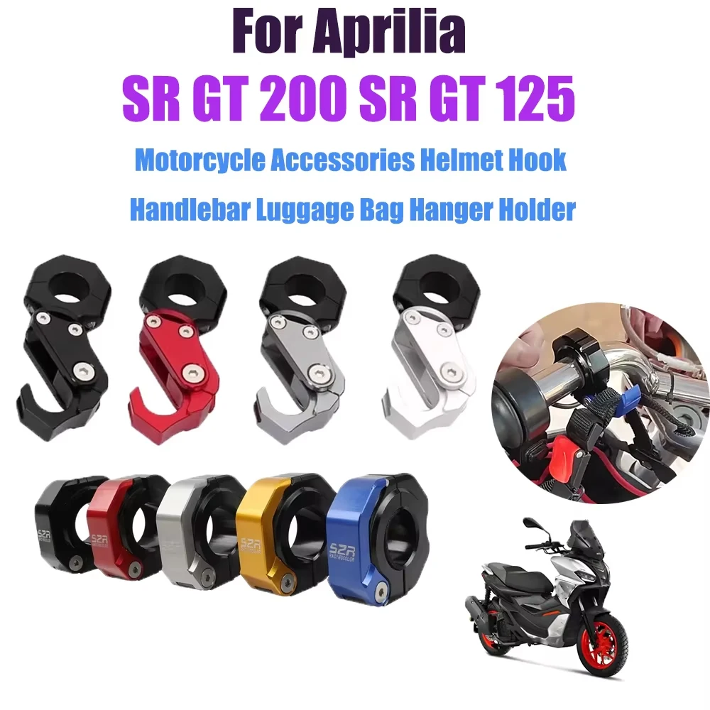 Accessori moto Gancio per casco Manubrio Borsa per bagagli Supporto per gancio per Aprilia SR GT 200 SR GT 125 SRGT SR200 GT GT200 GT125