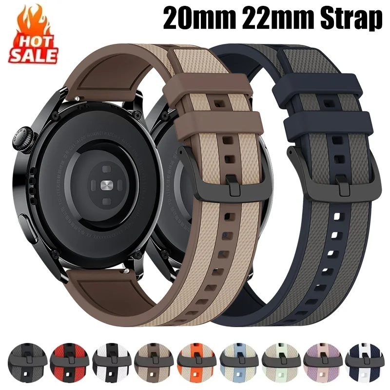 20mm/22mm Band für Samsung Galaxy Uhr 7/6/5 Pro/4/classic/3/Gear S3 Silikon Armband Correa Huawei Uhr GT 4/2e/pro/3 Armband Image