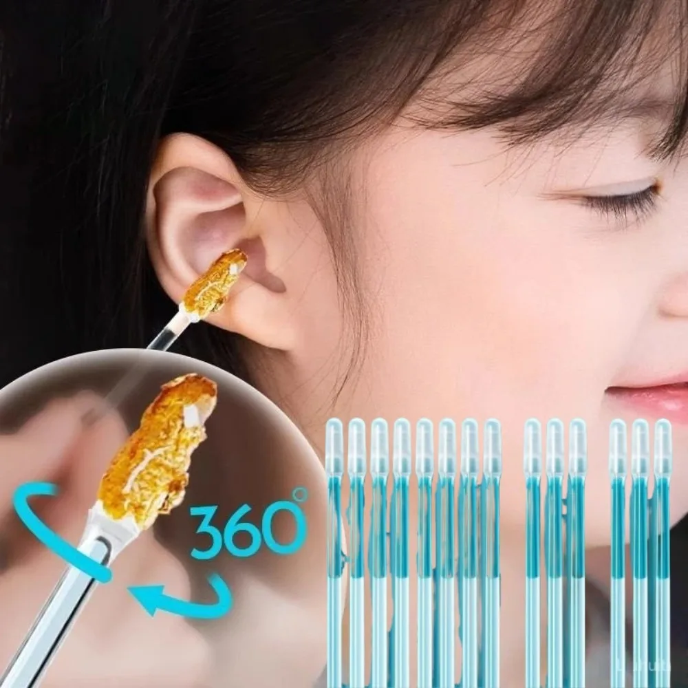 24 Stück Ohrstöpsel, Einweg-Ohrstöpsel, Wattestäbchen, die die Ohren nicht schädigen, für Kinder und Erwachsene als Ohrenreinigungswerkzeug verwenden Image