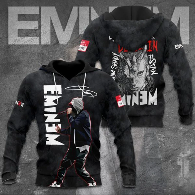 Rapper Eminem 3d Print Hoodie Men Women Fashion Hoodies Sweatshirt Boy Coats Women Sweats Eminem 3D Apparel Designer Clothes New