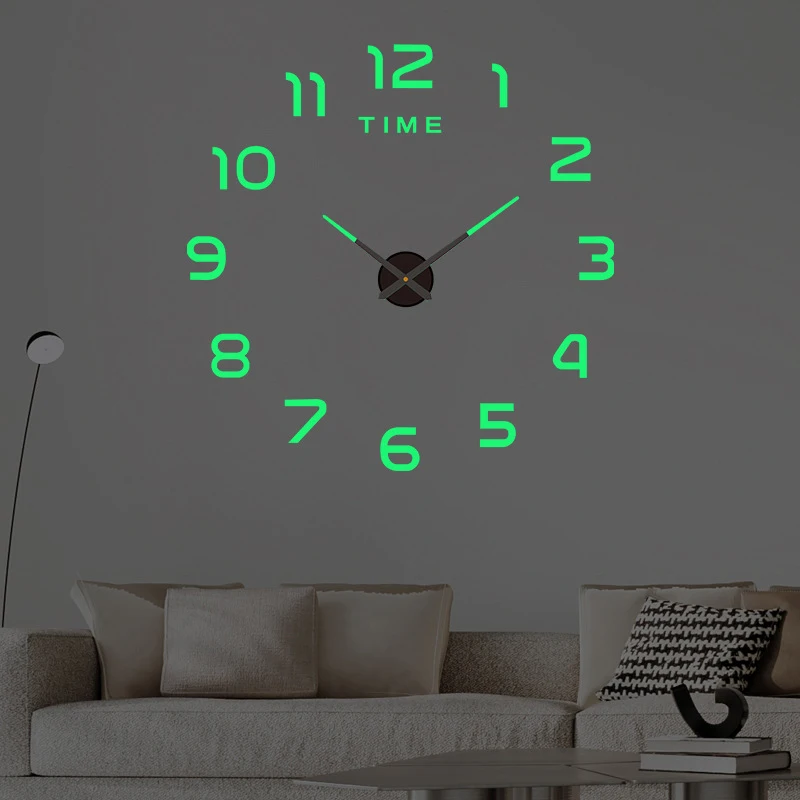 3D Acryl Digitale Wanduhr Römischen Ziffern Design Spiegel Wanduhr Mode Große Runde Wanduhr DIY Selbstklebende Uhren