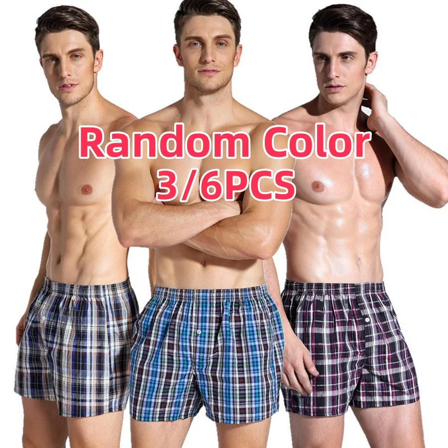 3/6PCS männer Boxer Große Größe Shorts Herren Aro Hosen Pyjama Schlafen Pfeil Hosen Atmungsaktive Shorts Sommer mode Unterwäsche Image