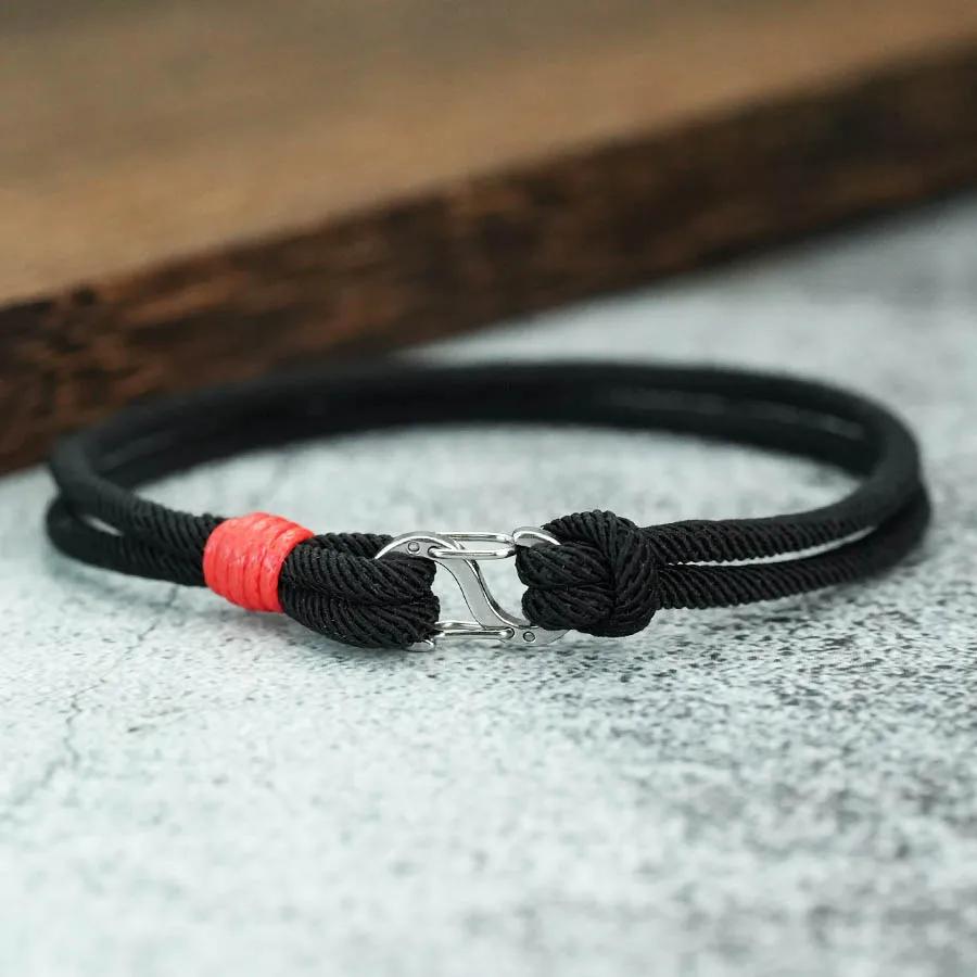 Einfache Herrenarmbänder, handgewebt, abnehmbar, 7-Farben-Seilarmbänder, doppeltes Überlebensarmband, Pulseras Para Hombre, Geschenk für Ihn Image