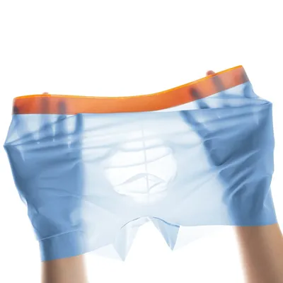 Eis Seide Ultra-dünne männer Höschen Sexy Mann Unterwäsche Nahtlose 3D Ausbuchtung Beutel Unterhose Sommer Atmungsaktiv Schnell Trocknend boxershorts Image
