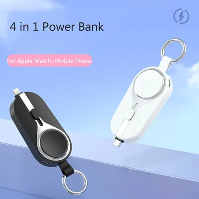 3000 mAh kabelloses Ladegerät Power Bank für Apple Watch 8 7 6 5 4 3 2 SE Tragbares Ladegerät Mini Powerbank für iPhone Samsung Xiaomi