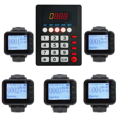 Ycall Kitchen Waiter Calling System Restaurant Pager For Server 5 Watch Receivers 1 Transmitter For