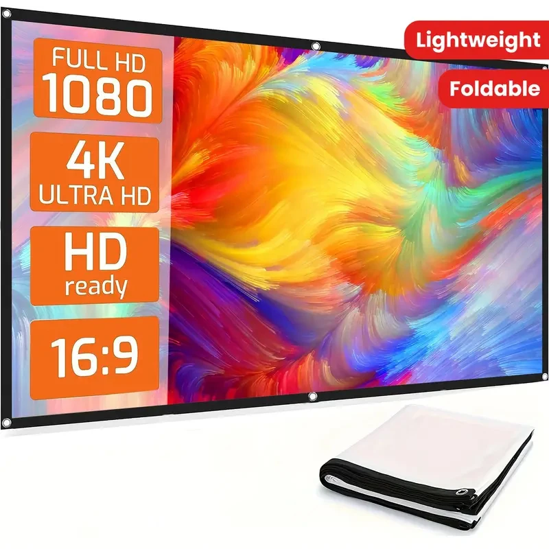 60-150 Zoll faltbare Anti-Falten-Projektionswand 16:9 geeignet für Projektion Heimkino, Camping und Unterhaltung Image