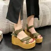Keilabsatz, Sommer, neue Mode, Plattform, dicker Boden, Schnalle, lässig, bequeme Wanderschuhe, Sandalen für Damen, Größe 34–42