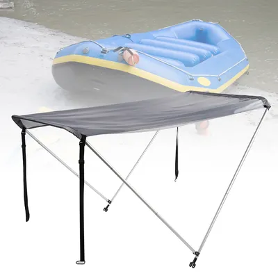 Aluminum Alloy Rod 210D Coated Oxford Cloth Sunshade for Inflatable Dinghy Canoe Kayak Boat Canoe Sunshade Kayak Awning Sunshade
