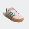 Sneaker ADIDAS ORIGINALS "GAZELLE BOLD KIDS", Gr. 36, almost pink, court grün, gold metallic, Leder, Synthetik, sportlich, Schuhe