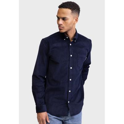 Langarmhemd REDEFINED REBEL "Redefined Rebel Shirt RRPark Shirt Corduroy REGULAR FIT", Herren, Gr. M, Normalgrößen, blau (navy blazer), 98% Baumwolle, 2% Elasthan, Hemden Image