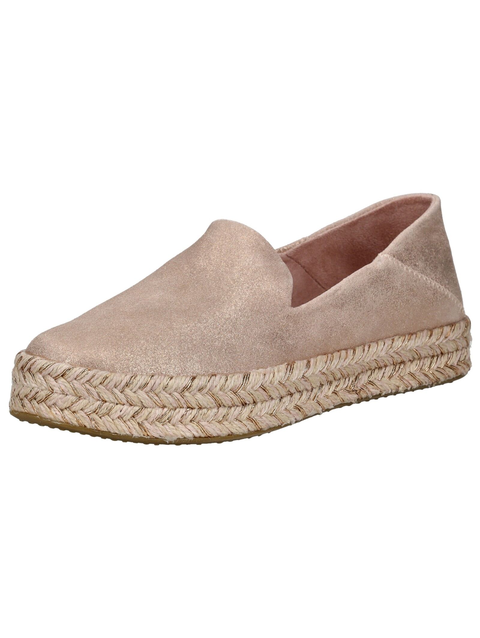 Espadrille TOMS "TOMS Halbschuhe Leder", Damen, Gr. 40, pink, Leder, Schuhe Espadrille