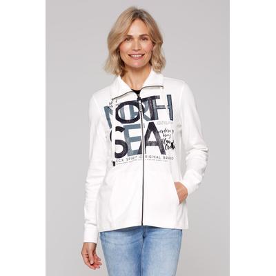 Sweatjacke SOCCX, Damen, Gr. L, weiß, Material: 60% Baumwolle, 40% Polyester, bedruckt, Glitzermuster, casual, gerade normal, Langarm eingesetzt Rippbündchen, Sweatjacken, mit Baumwolle Image