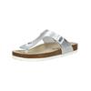 Zehentrenner JOSEF SEIBEL "Josef Seibel Zehensteg Leder", Damen, Gr. 38, silber, Leder, casual, Schuhe