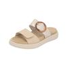 Pantolette REMONTE "Remonte Pantoletten Lederimitat", Damen, Gr. 39, braun (tan), Lederimitat, casual, Schuhe