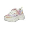 Sneaker BUFFALO "Buffalo Sneaker Lederimitat", Damen, Gr. 38, bunt (weiß, pink), Lederimitat, casual, Schuhe