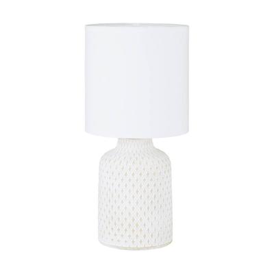 EGLO Tischleuchte "BELLARIVA", weiß (creme, weiß weiß), Ø 15,00cm H: 32,00cm, Lampen, Tischleuchte aus Keramik in Creme, Textil in Weiß, mit Schalter, E14 Image