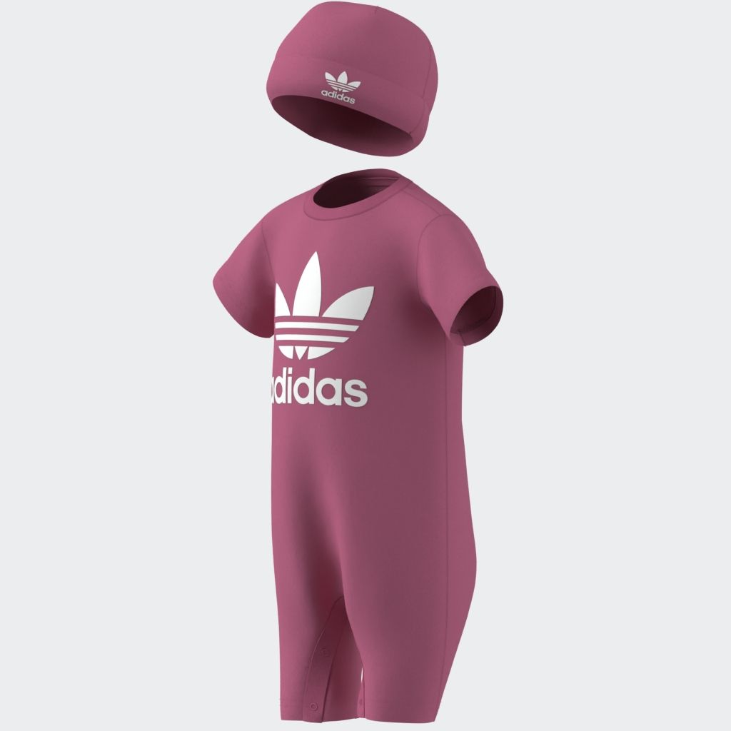 Overall ADIDAS ORIGINALS "GIFT SET", Kinder, Gr. 62, pink (pink fusion), Obermaterial: 100% Baumwolle, Rundhals, Overalls Image