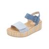 Riemchensandale REMONTE "Remonte Sandalen Leder", Damen, Gr. 40, blau, Leder, casual, Schuhe