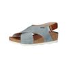 Keilsandalette PIKOLINOS "PIKOLINOS Sandalen Leder", Damen, Gr. 40, blau (denim), Leder, casual, Schuhe