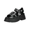 Riemchensandale BUFFALO "Buffalo Sandalen Lederimitat", Damen, Gr. 37, schwarz, Lederimitat, casual, Schuhe