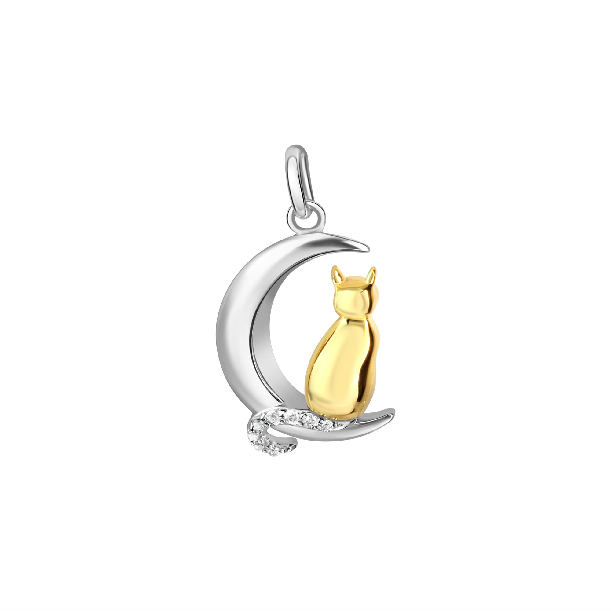 Kettenanhänger VIVANCE "925/- Sterling Silber rhodiniert teils vergoldet", bunt (mehrfarbig), Schmuckanhänger, Damen, one-size, Silber 925 (Sterlingsilber), 1,7 g, Kettenanhänger