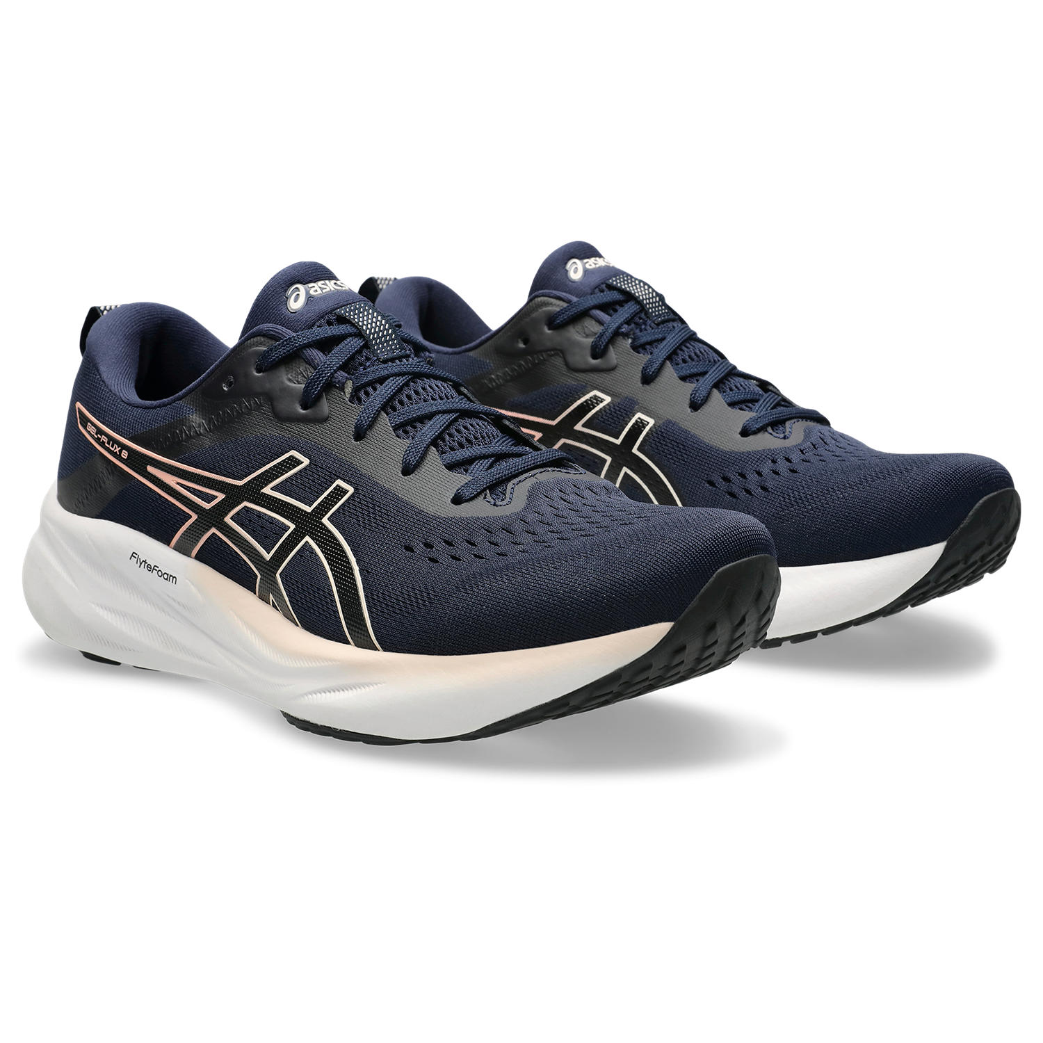 Laufschuh ASICS "GEL-FLUX 8", Damen, Gr. 40, schwarz (midnight, schwarz), Textil, Schuhe Laufschuh