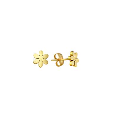 Paar Ohrstecker VIVANCE "Edelstahl gelb PVD beschichtet Blume", Damen, Gr. ONE-SIZE, Edelstahl, gelb, Ohrringe Image