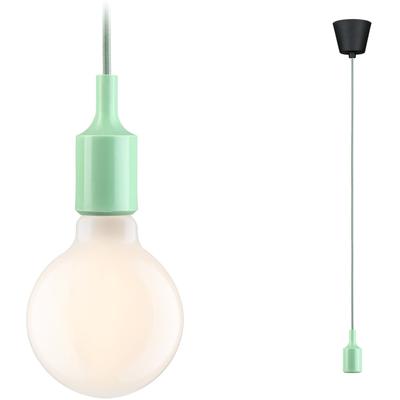 PAULMANN Pendelleuchte "Ketil", grün (hellgrün, schwarz), Ø 9,0cm, Lampen, E27, max. 1x60W E27, 230V, Stoff/Silikon Image
