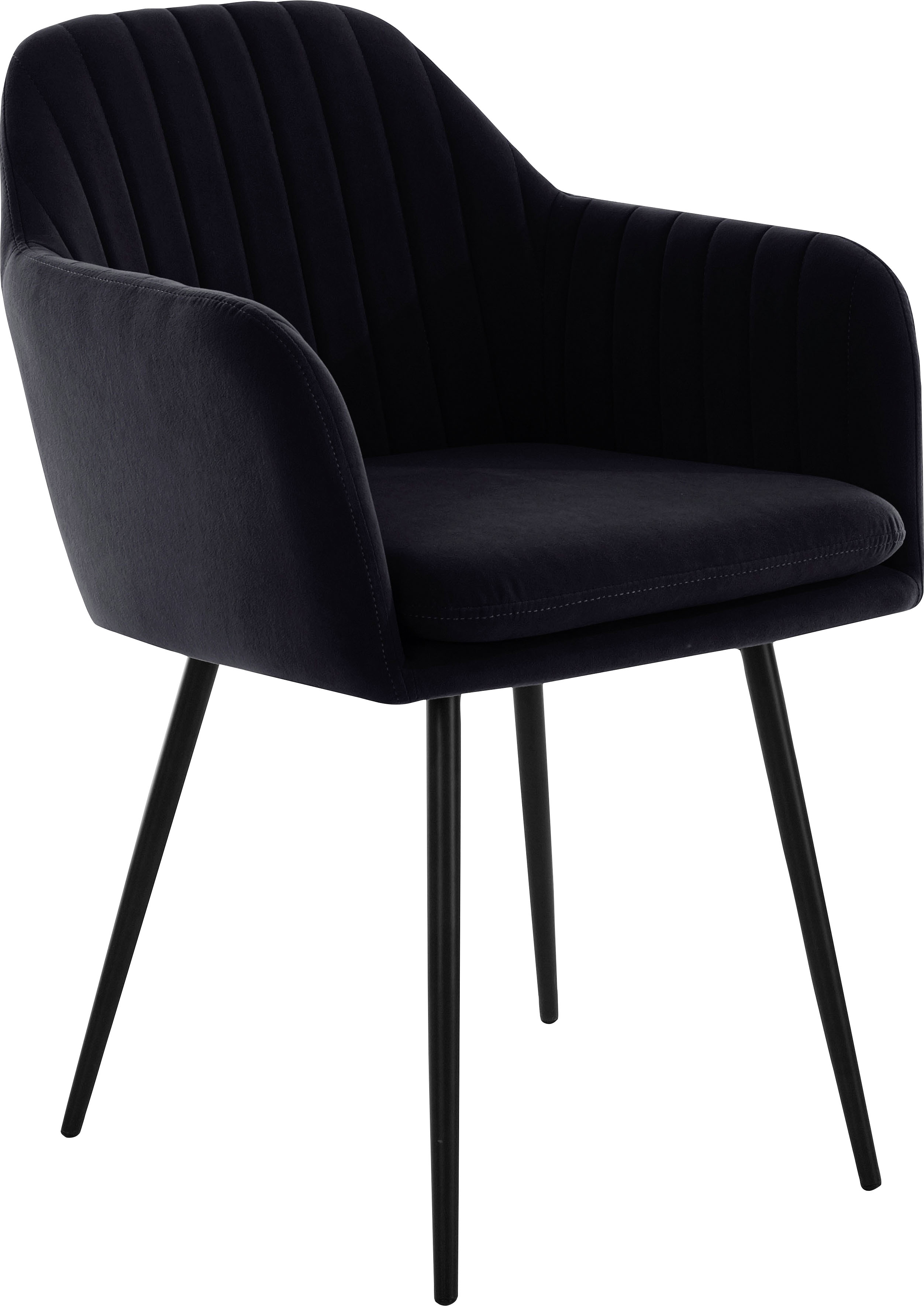 Armlehnstuhl HELA "CARLA", schwarz (schwarz, schwarz), B:59cm H:84cm T:66cm, 100% Polyester, Stühle, Armlehnstuhl, bequemer Armlehnstuhl, Schalenstuhl