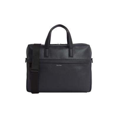 Laptoptasche CALVIN KLEIN "CK MUST LAPTOP BAG", Damen, Gr. B/H/T: 38cm x 28cm x 7cm, schwarz, Polyester, Lederimitat, Taschen, Arbeitstasche, Notebooktasche, Aktentasche mit Reißverschluss
