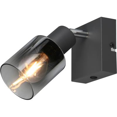 REALITY LEUCHTEN Deckenstrahler "CADIZ, Spot 1-flammig, exkl 1xE14 max 10W, Glas anthrazit, verspiegelt", grau (anthrazit), 1 flammig, Ø 7,0cm H: 9,0cm,, Lampen, verstellbarer Spot als Wandstrahler oder Deckenstrahler mit Glasschirm Image