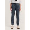 Bundfaltenhose BUGATTI "Tapered Fit", Herren, Gr. 33, Länge 30, 370, marine, 62% Polyester, 15% Lyocell, 13% Baumwolle, 7% Polyamid, 3% Elasthan, unifarben, casual, gerade, unten schmal, Hosen, mit Flexcity Jersey Stretch