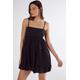 Nastygal Womens Broderie Puffball Strappy Mini Dress - Black Cotton - Size 12 UK | Nastygal Sale | Discount Designer Brands