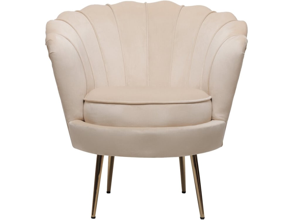 Fauteuil en velours beige