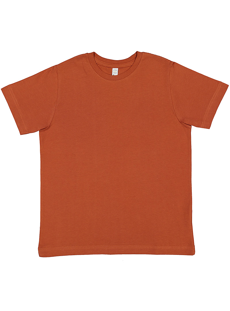 LAT 6101 Youth Fine Jersey T Shirt in Texas Orange size Medium | Cotton LA6101
