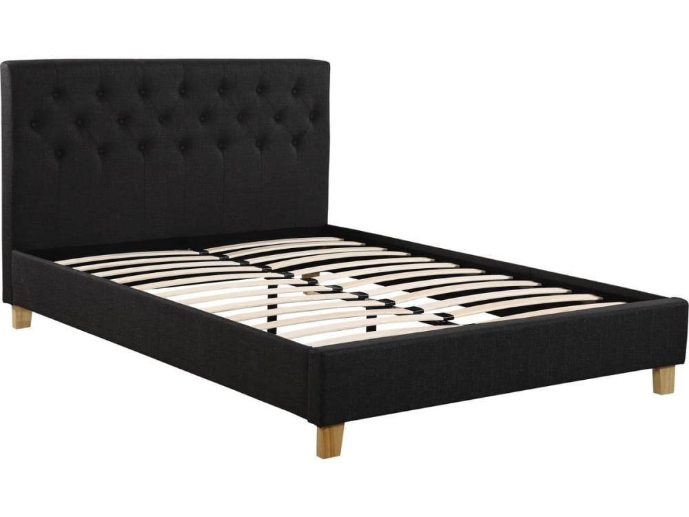 Lit en tissu gris 140 x 190 cm