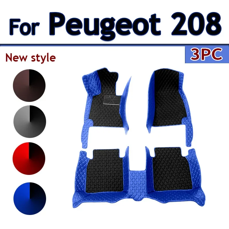 Tapis de sol de voiture pour Peugeot 208 P21 2019 ~ 2022, Anti-saleté, accessoires automobiles, tapis en cuir, accessoires d