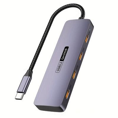 TEMU Gjknbff 4-in-1 Usb , 4 Usb 3.2 Gen2 & Type-c, 10gbps Data Transfer, Compatible With Macbook/for Ipad Pro/dell/ Laptops/smartphones, Uncharged , Includes Charging Cable, Laptop Docking Stations Image