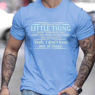 TEMU Funny Slogan Pattern Print Men's T-shirt, Graphic Tee Men's Summer Clothes, Men's Outfits Image