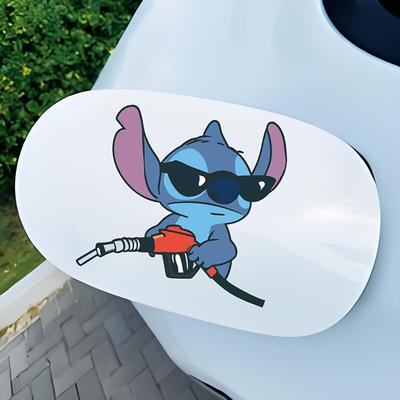 TEMU Stitch Car Stickers - Durable, Cartoon Design, Suitable For Cars, Trucks, Motorcycles, Walls, Windows And Laptops - Easy To Paste Image