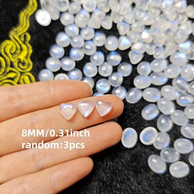 TEMU Premium 3pcs Natural Oval//heart-shaped Cabochon Faces - For Making Jewelry Pendant Ring Earring Image