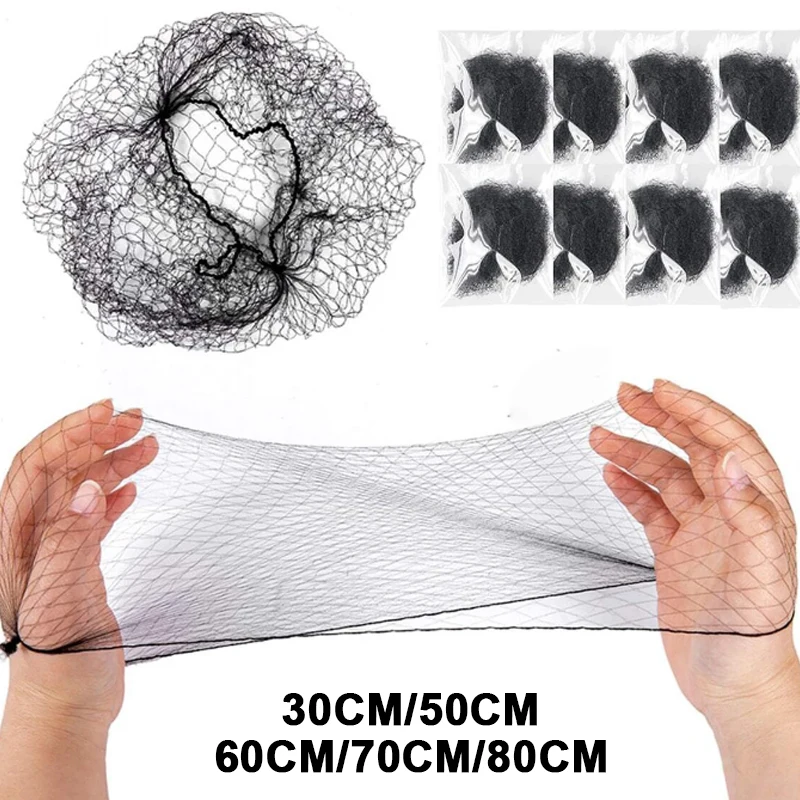 10/20/30Pcs Langlebiges Nylon Haarnetz Für Dutt Haar Haar Stil Werkzeug Schwarz Braun Haarnetz für Perücken Mesh Haar Styling Haarnetz 30-80cm Image