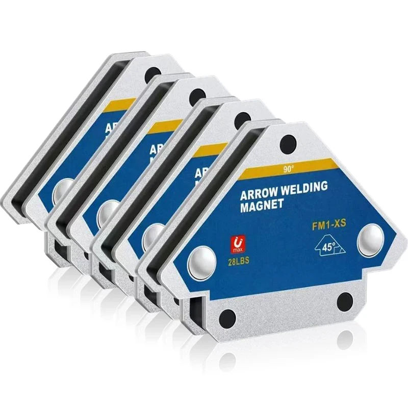 4 Stück magnetischer Schweißfixierer 45 ° 90 ° 135 ° Mehrwinkel-Magnet-Schweißpositionierer, Ferrit-Hilfsortungswerkzeuge Image